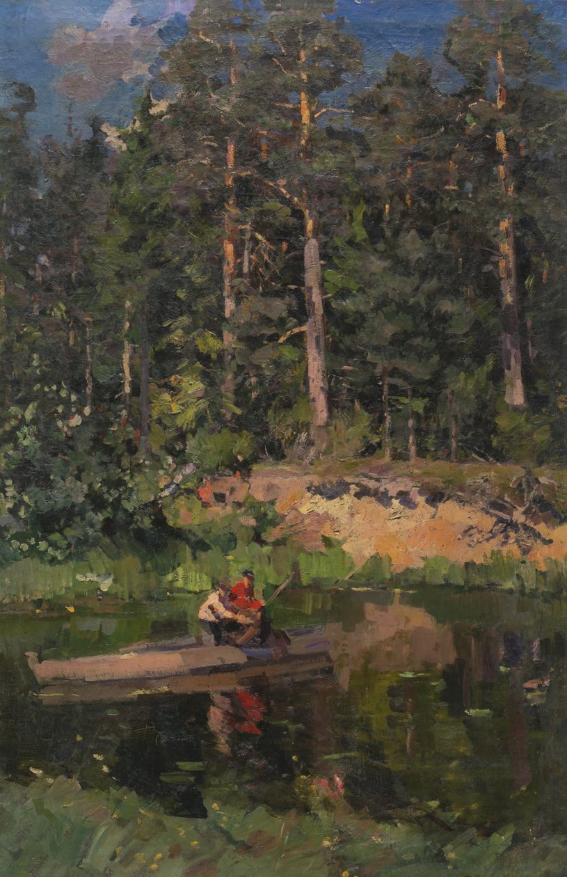 Vissers in Okhotino, 1916 door Konstantin Alekseevich Korovin