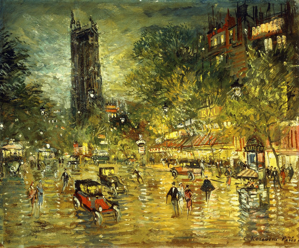 Parijse Straatscène door Konstantin Alekseevich Korovin