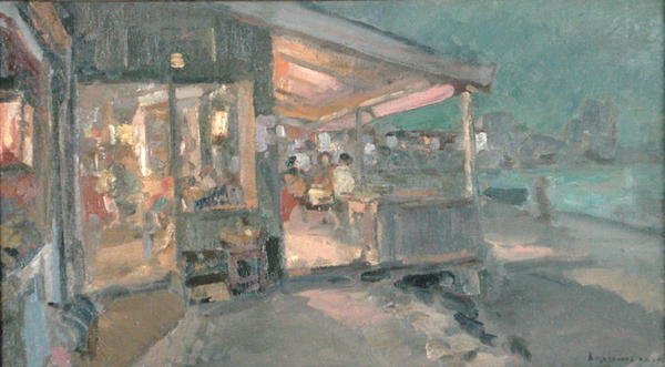 Theehuis op de Krim door Konstantin Alekseevich Korovin