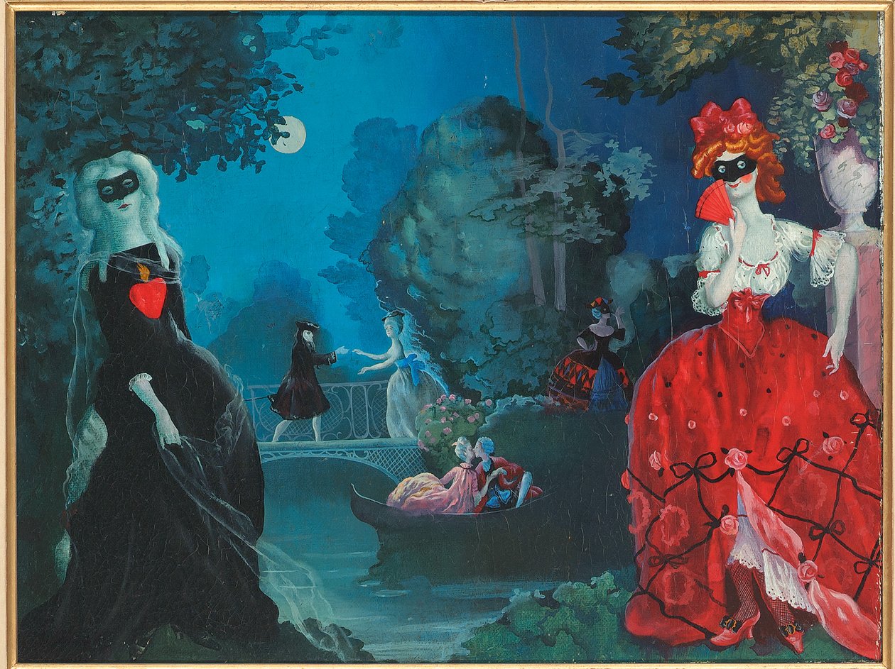 Maansverlichte Maskerade door Konstantin Andreevic Somov
