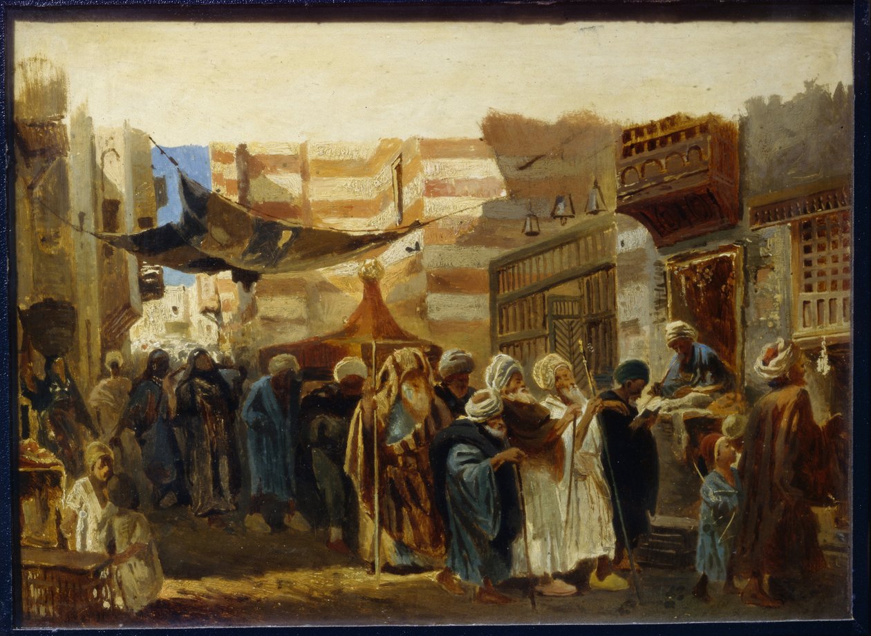 Een begrafenisceremonie in Caïro door Konstantin Egorovich Makovsky