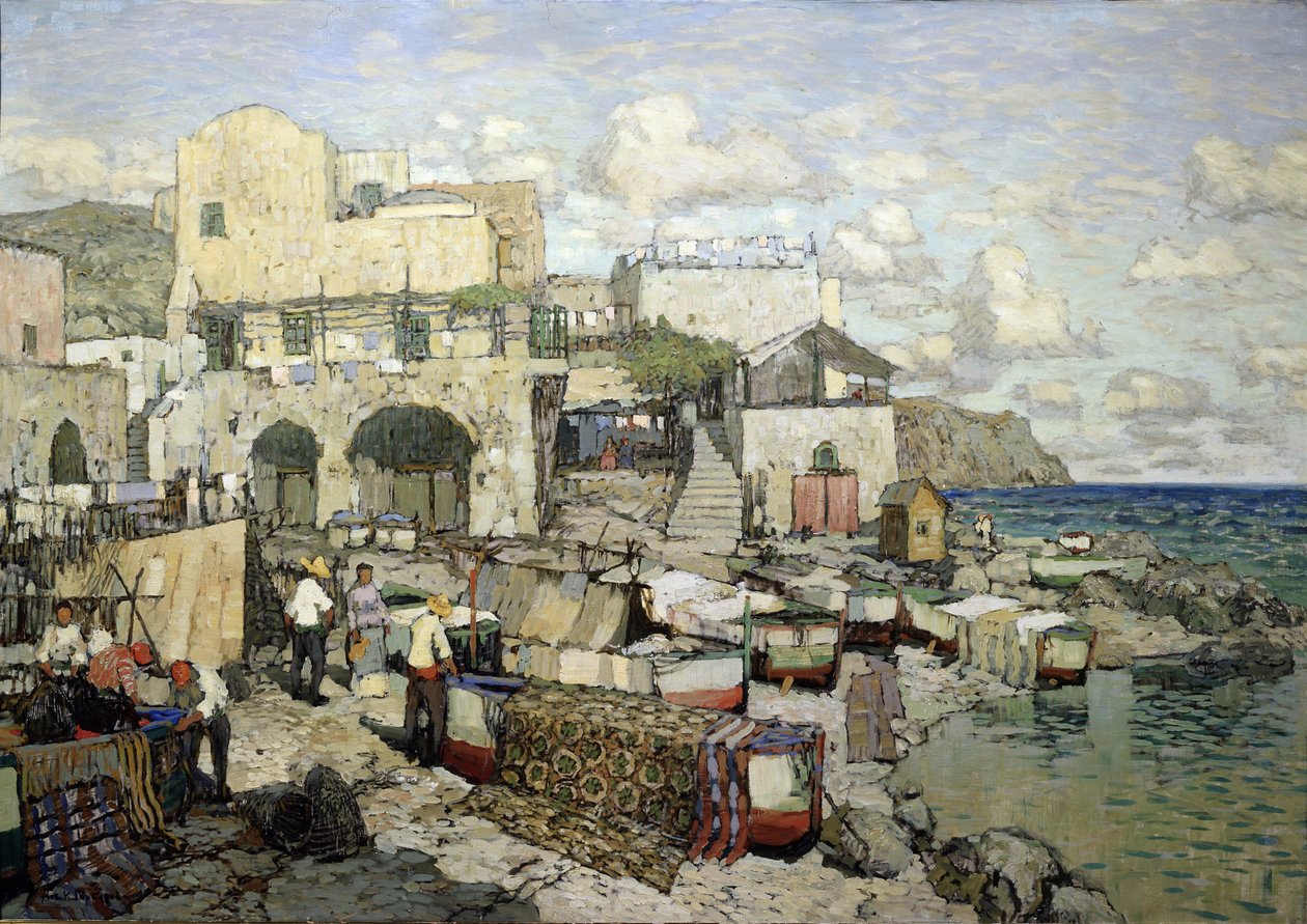 Uitzicht op het eiland Capri door Konstantin Ivanovich Gorbatov