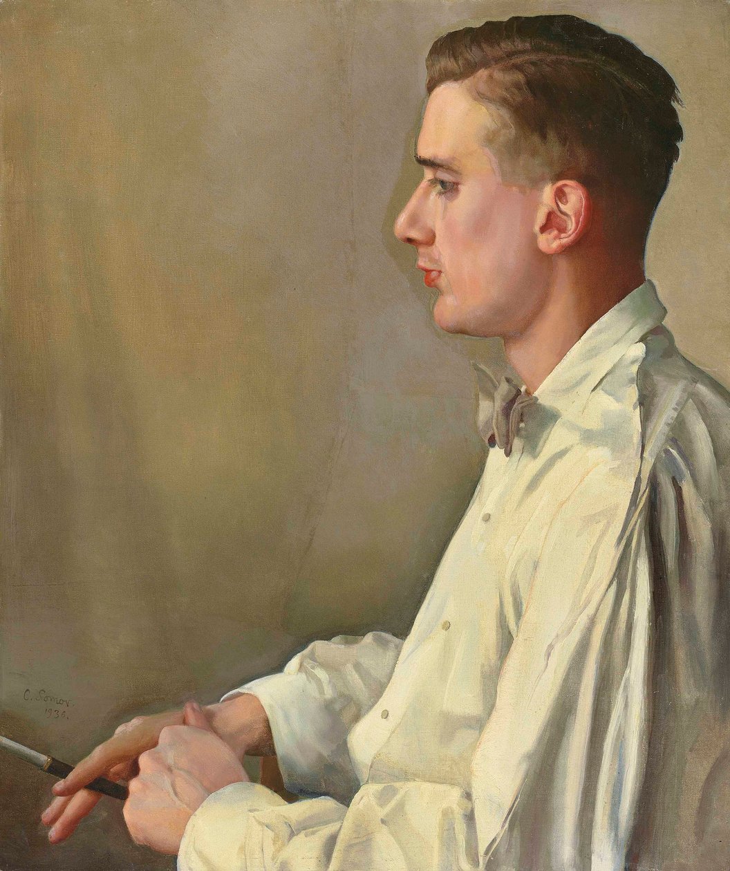 Russisch: "Portret van B. Snezhkovsky" Portret van B. Snezjkovski door Konstantin Somov