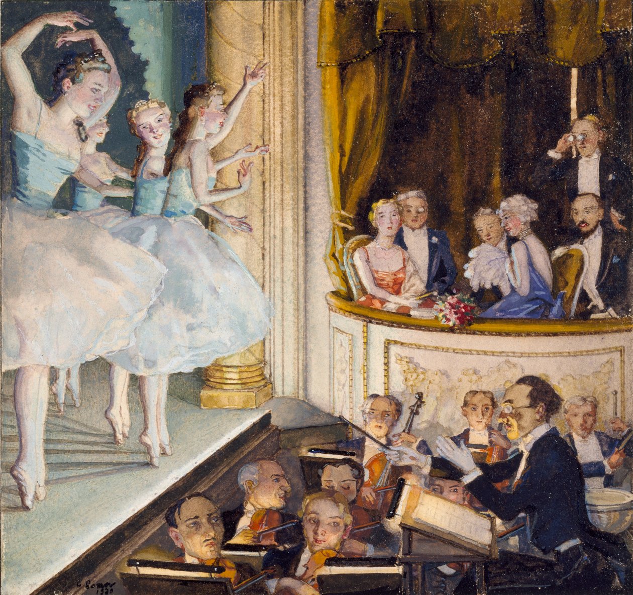 Russisch ballet, 1930 door Konstantin Somov