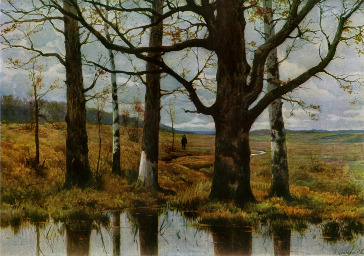 Herfstlandschap, ca. 1908, 1965 door Konstantin Yakovlevich Kryzhitsky