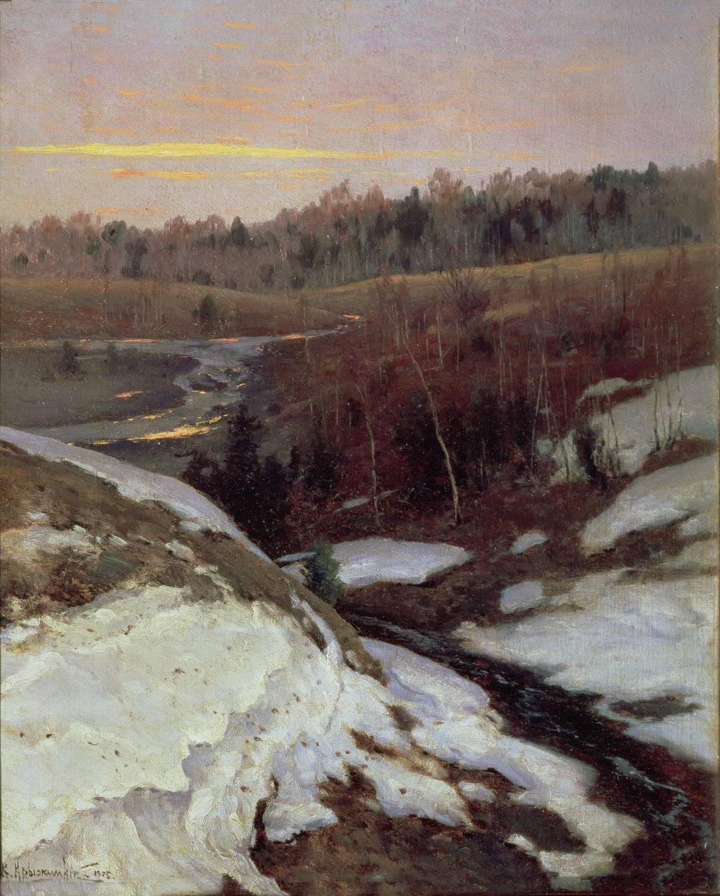 Vroege lente door Konstantin Yakovlevich Kryzhitsky