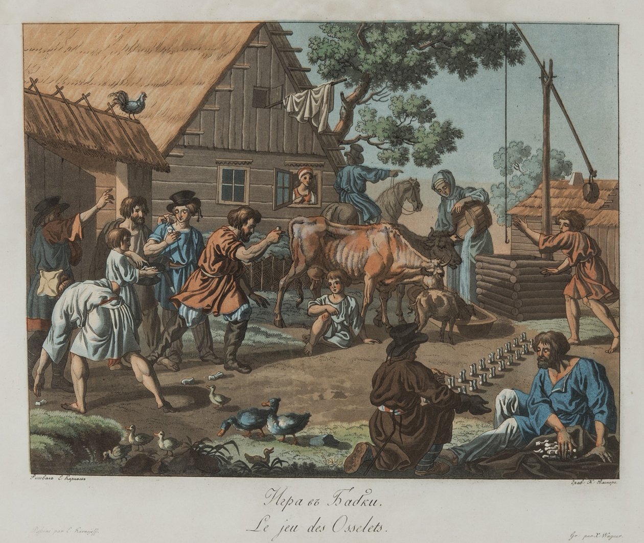 Jongens die Knucklebones spelen, ca. 1812 door Korneev