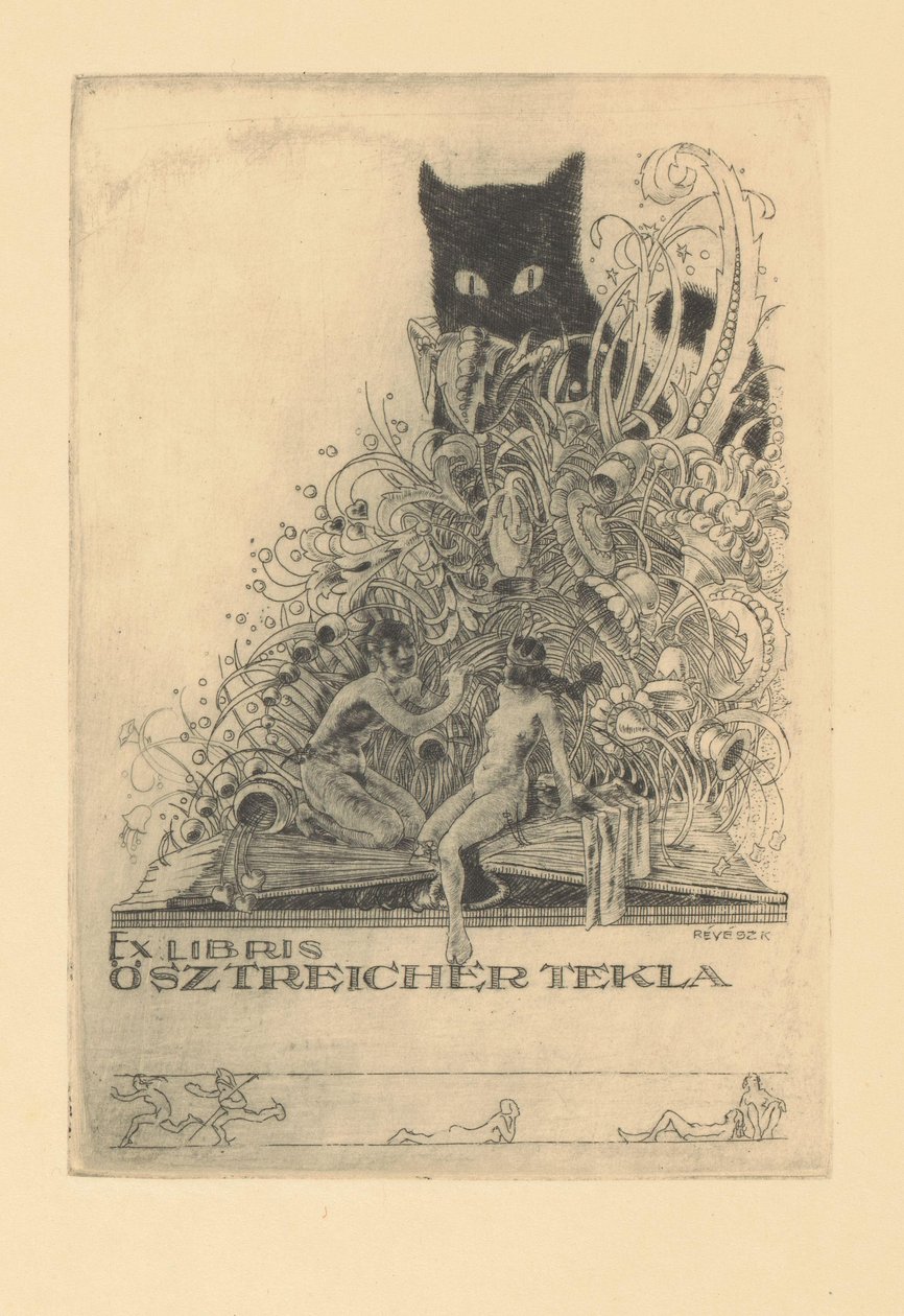 Ex libris van Tekla Ösztreicher door Kornél Révész