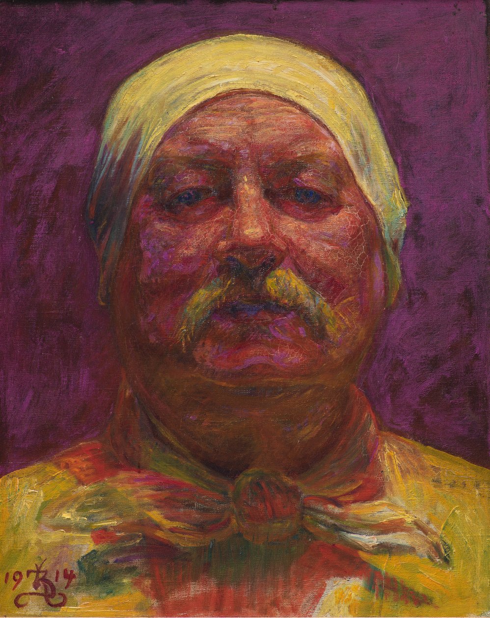 Zelfportret bij Lamplicht door Kristian Zahrtmann