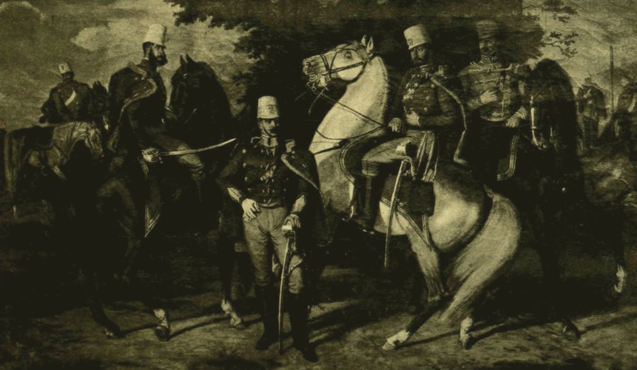 Officieren van het Károlyi huzarenregiment van 1849 door Károly Lotz