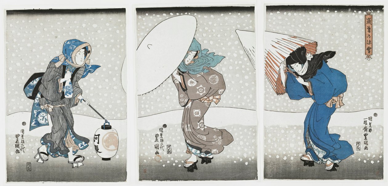 Zware Sneeuw aan het Einde van het Jaar, 1844 door Kunisada