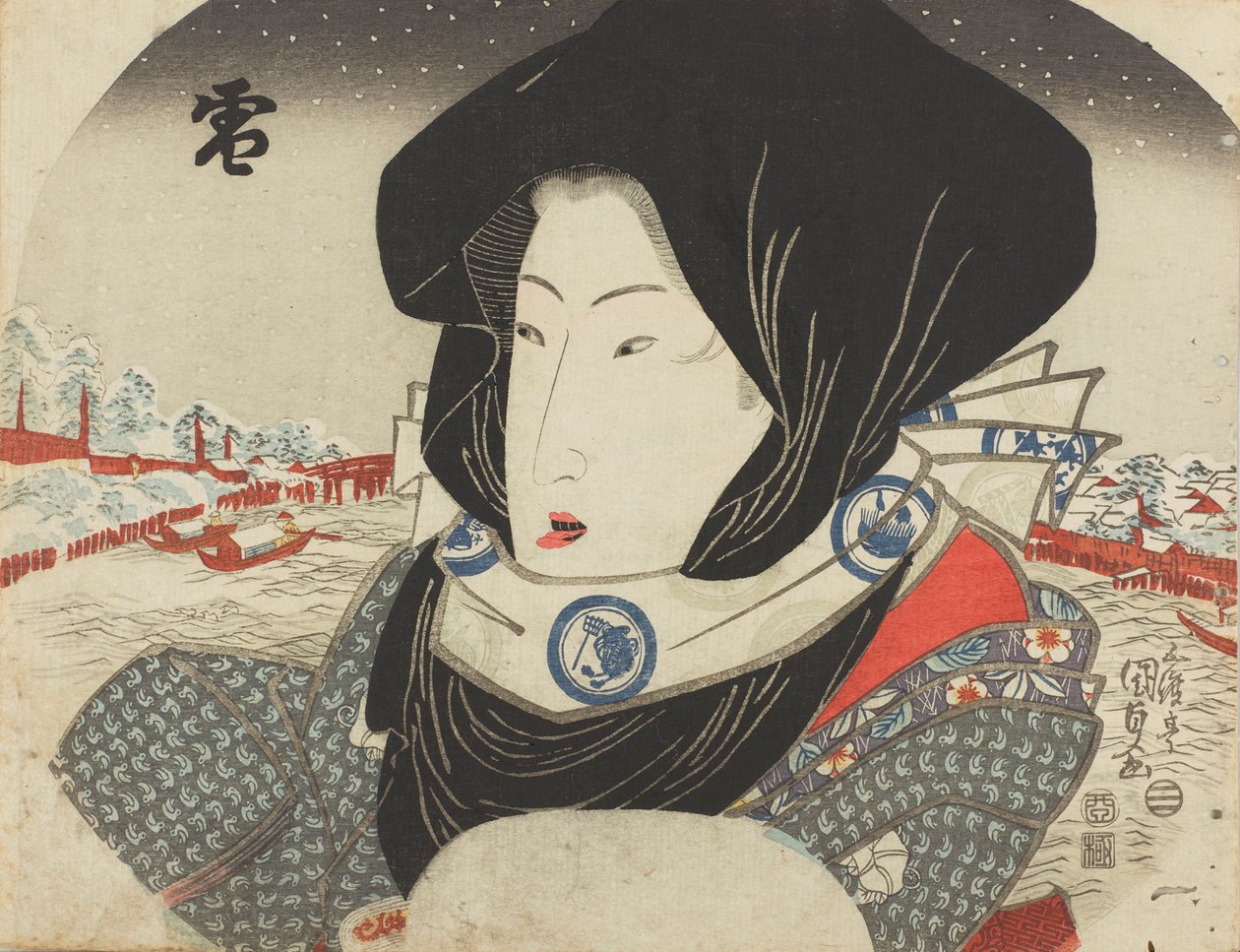 Sneeuw, uit de serie Sneeuw, Maan en Bloemen door Kunisada