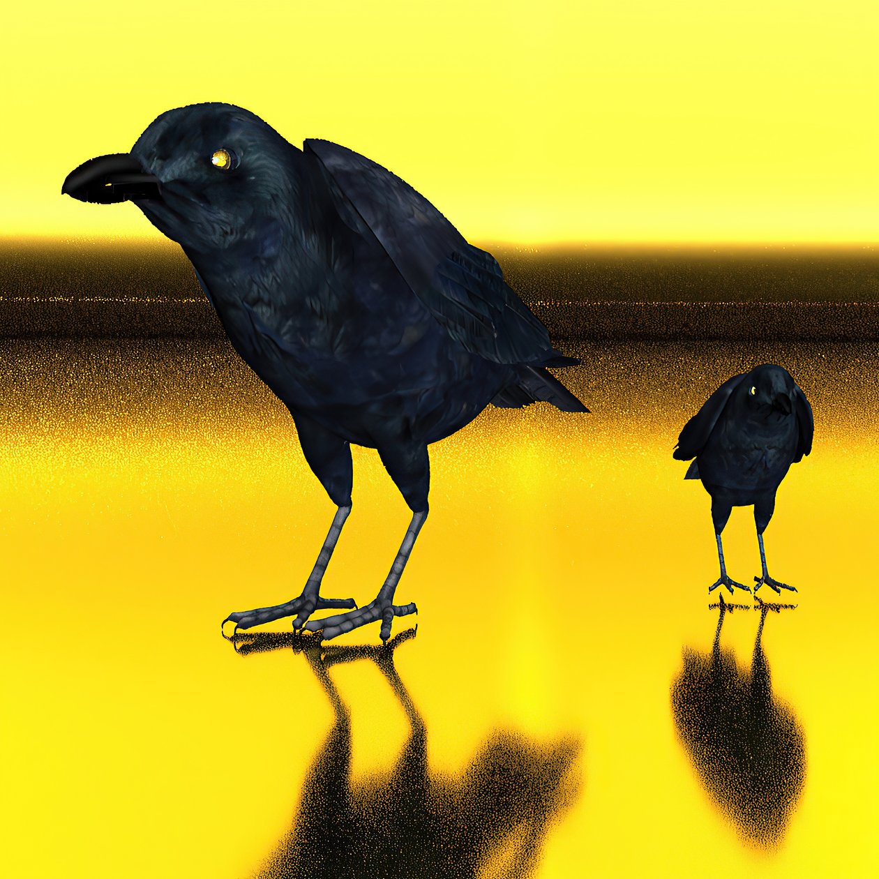 Textuur met raven door Kurt Heppke
