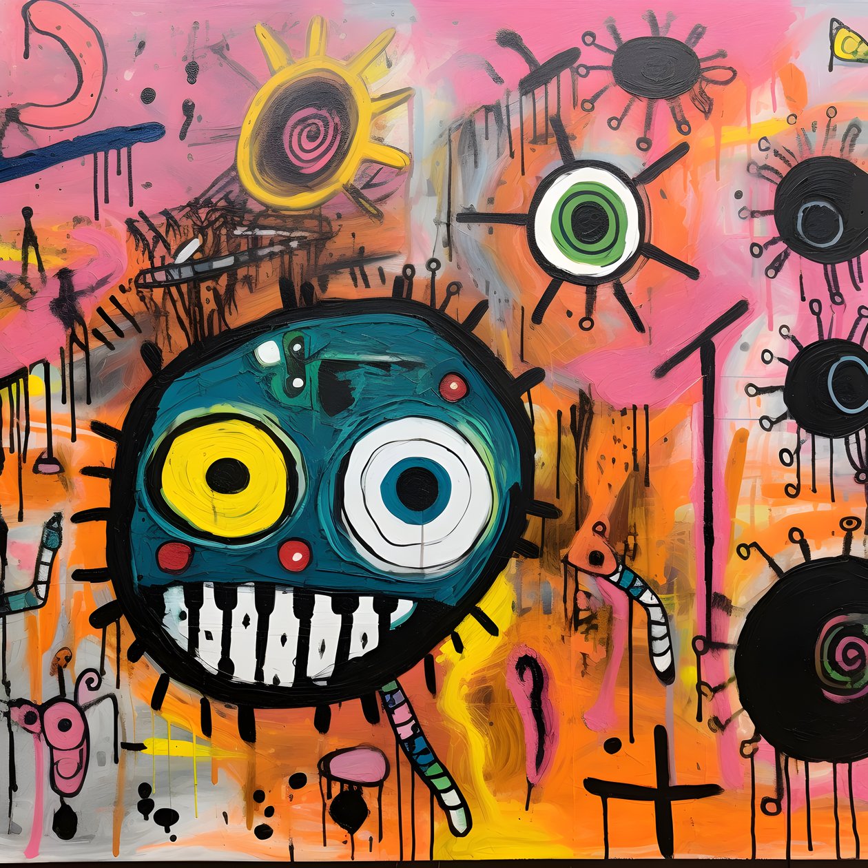 Een luidruchtig acrylschilderij 1 door Kurt Heppke
