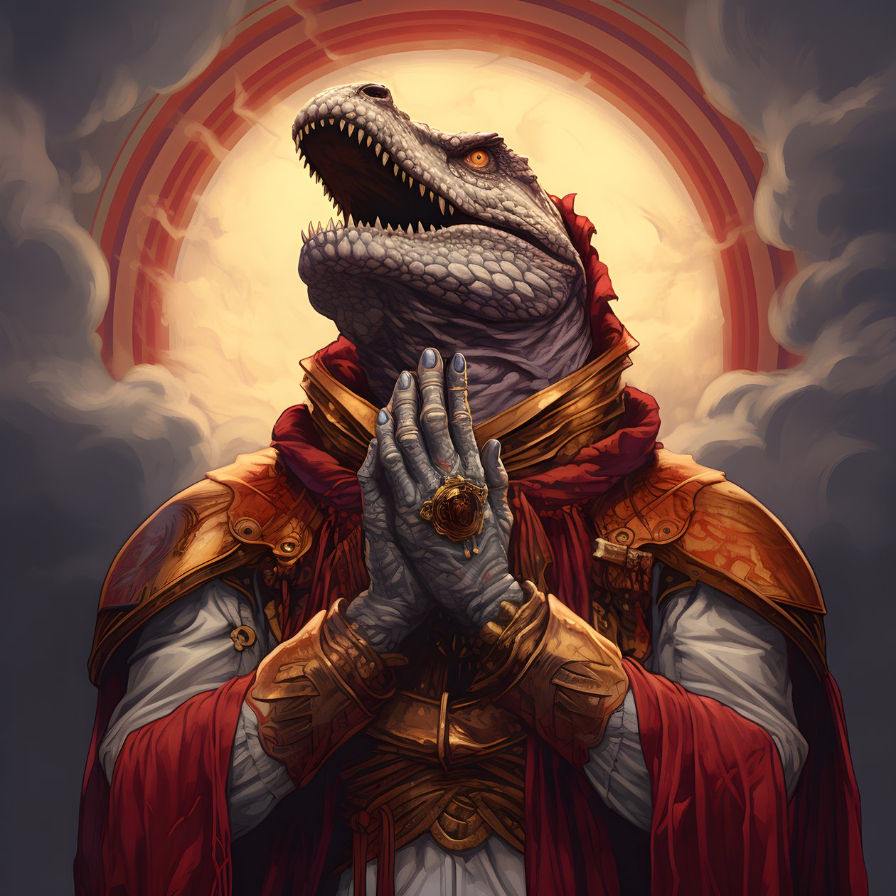 killer queen biddende T-Rex 4 door Kurt Heppke