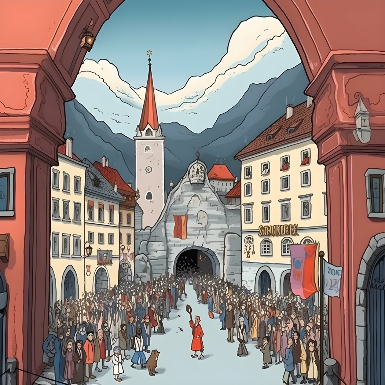 Oostenrijk, cartoon 3 door Kurt Heppke