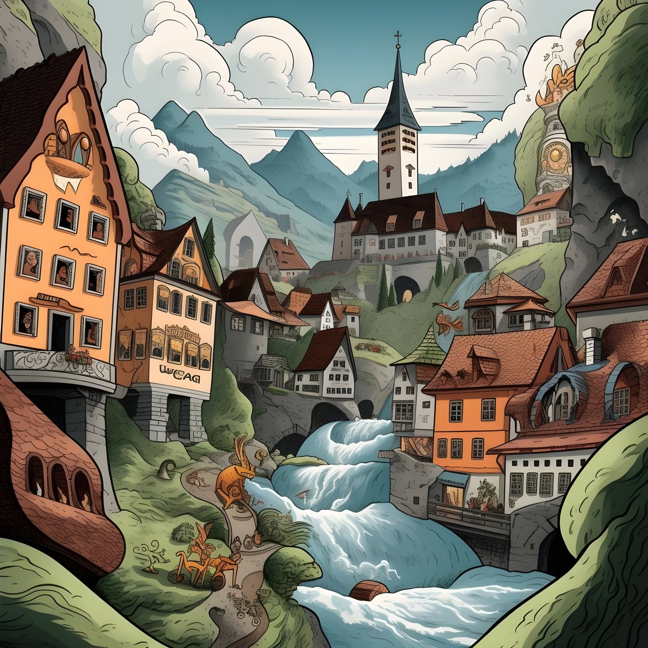 Oostenrijk, cartoon 4 door Kurt Heppke