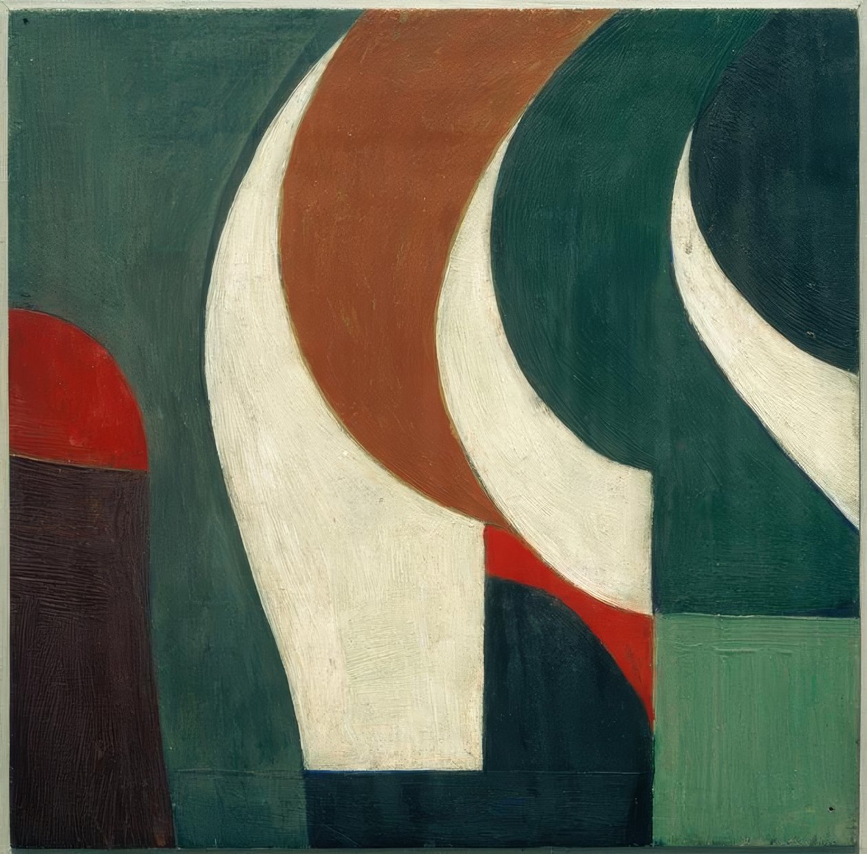 Zonder Titel (Schilderij met drie witte sikkels) door Kurt Schwitters