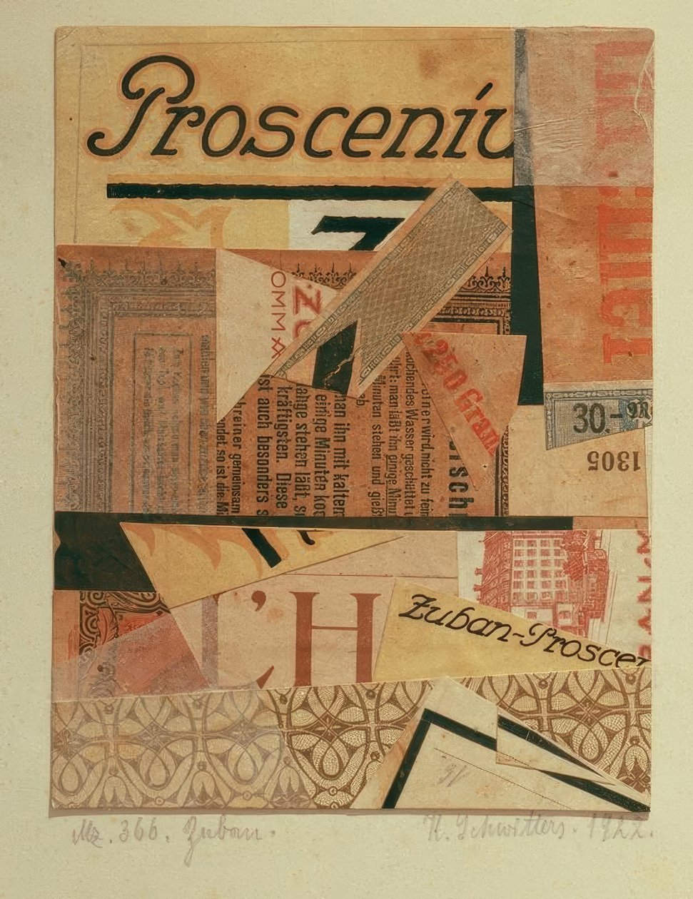 Zuban Merz 366 door Kurt Schwitters