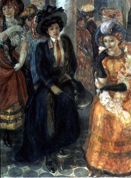 In een Café door Kuzma Sergeevich Petrov Vodkin