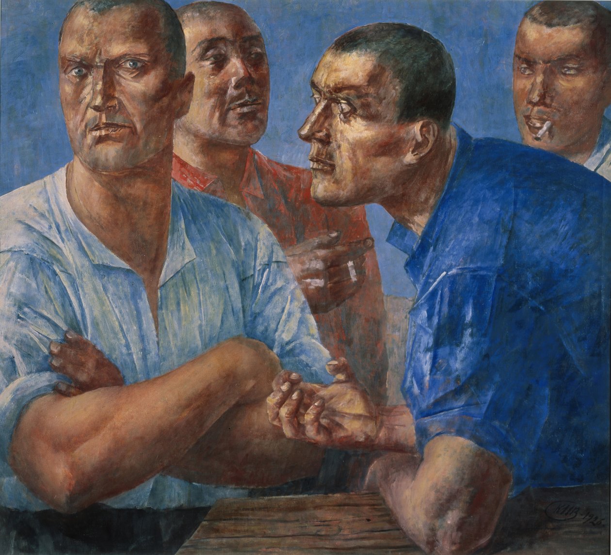 De arbeiders door Kuzma Sergeevich Petrov Vodkin
