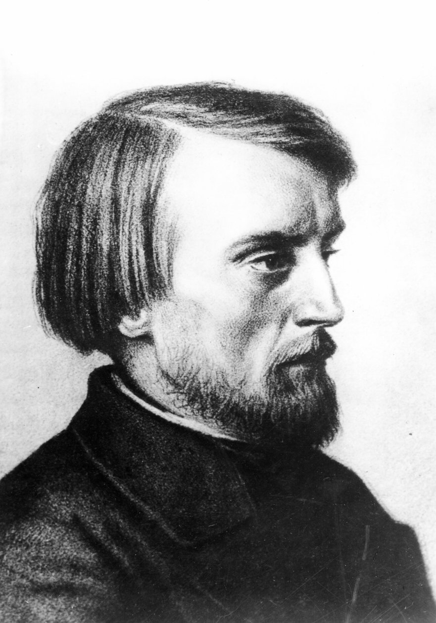 Portret van Vissarion Grigorievich Belinsky (1811-48) 1843 door Kyrill Antonovitch Gorbunov