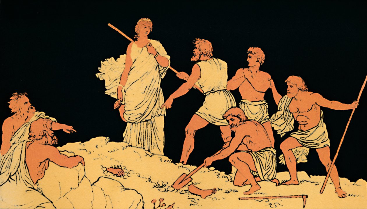 Antigone en het Lichaam van Polynices, 1880 door Lachmann