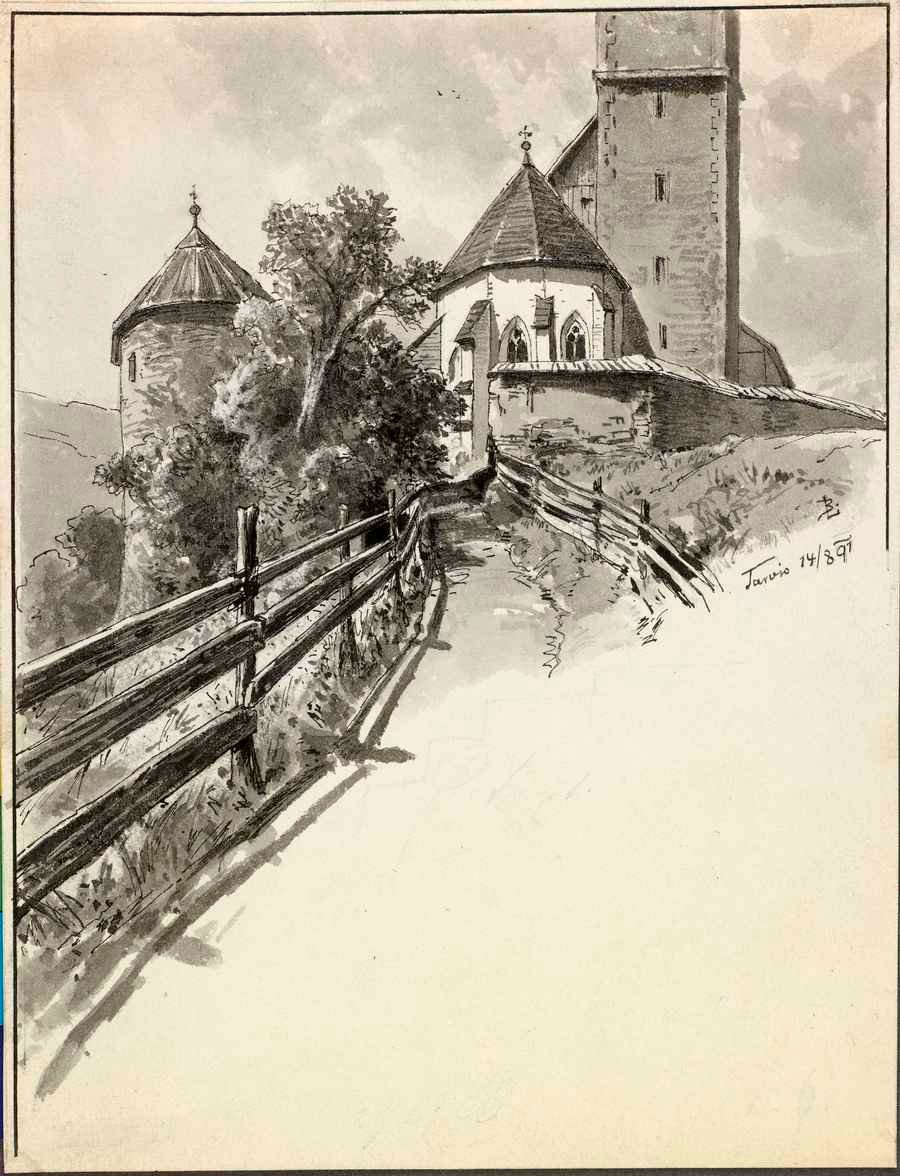 Kerk in Trbizun door Ladislav Benesch