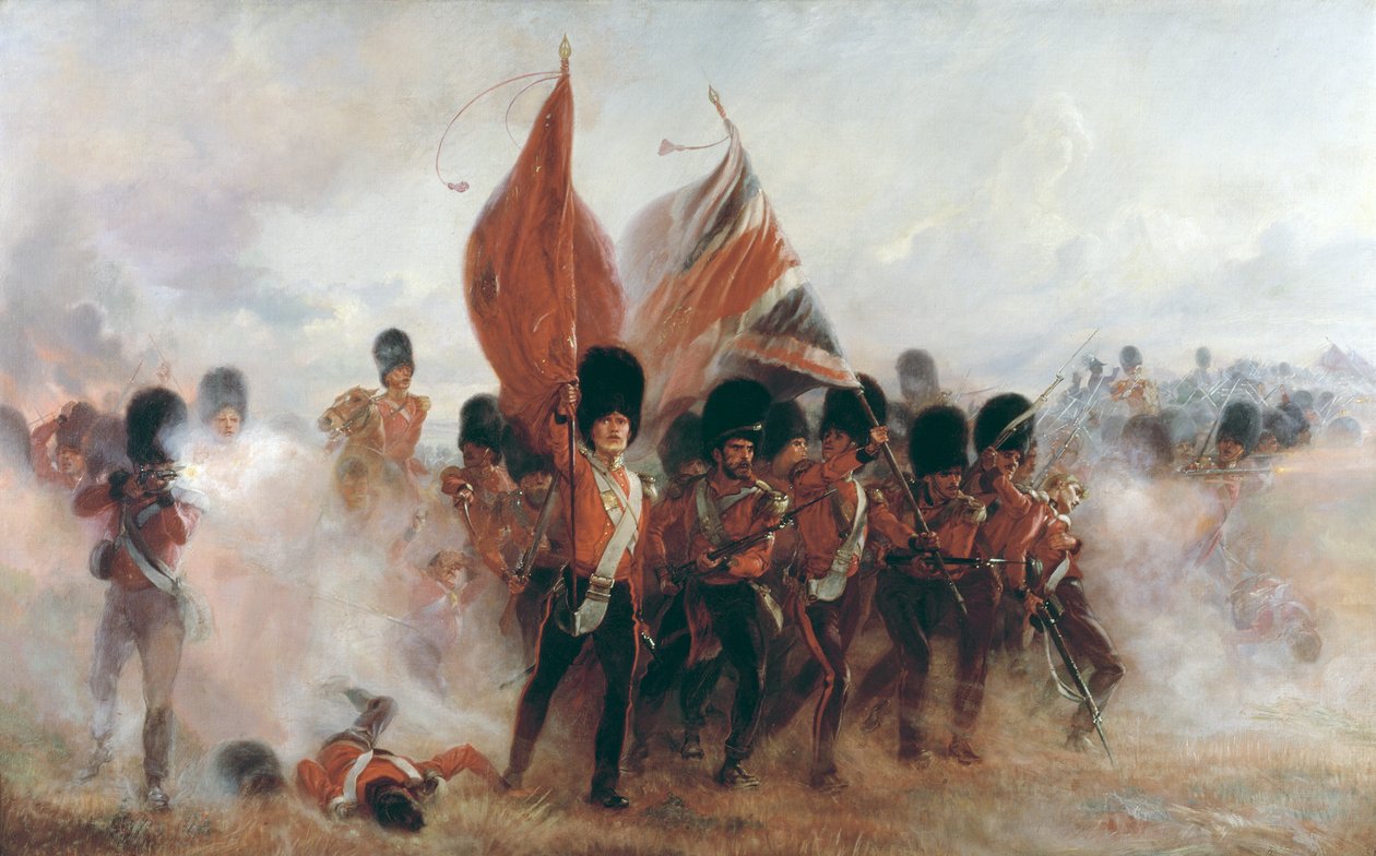 De Kleuren: opmars van de Scots Guards bij de Alma, 1899 door Lady Butler