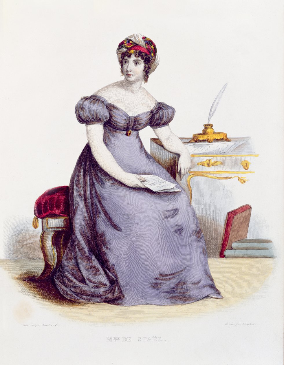 Mme de Stael, c.1840 door Laederick