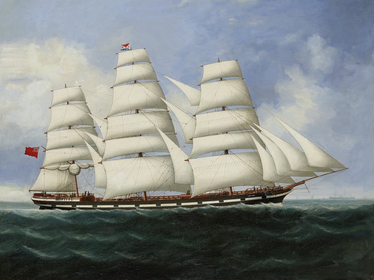 Het volgetuigde koopvaardijschip 