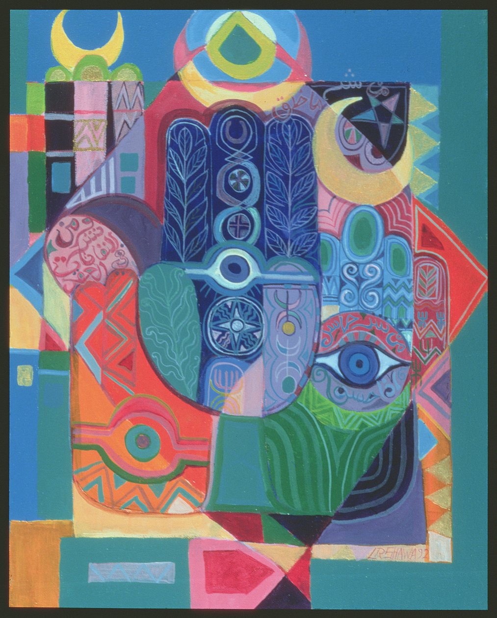 Handen als amuletten I, 1992 door Laila Shawa