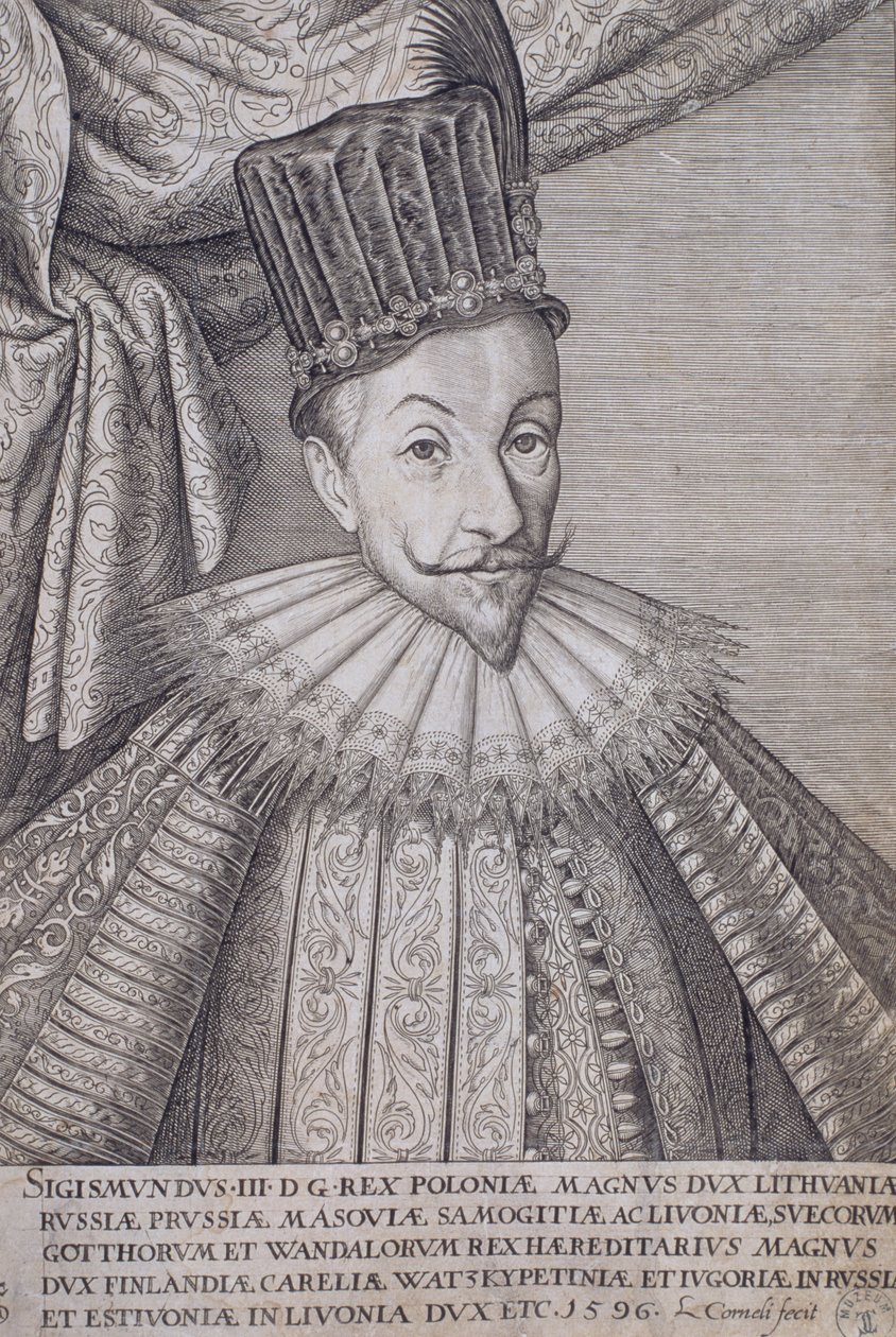 Sigismund Vasa III (1566-1632) Koning van Polen, 1596 door Lambert Cornelis