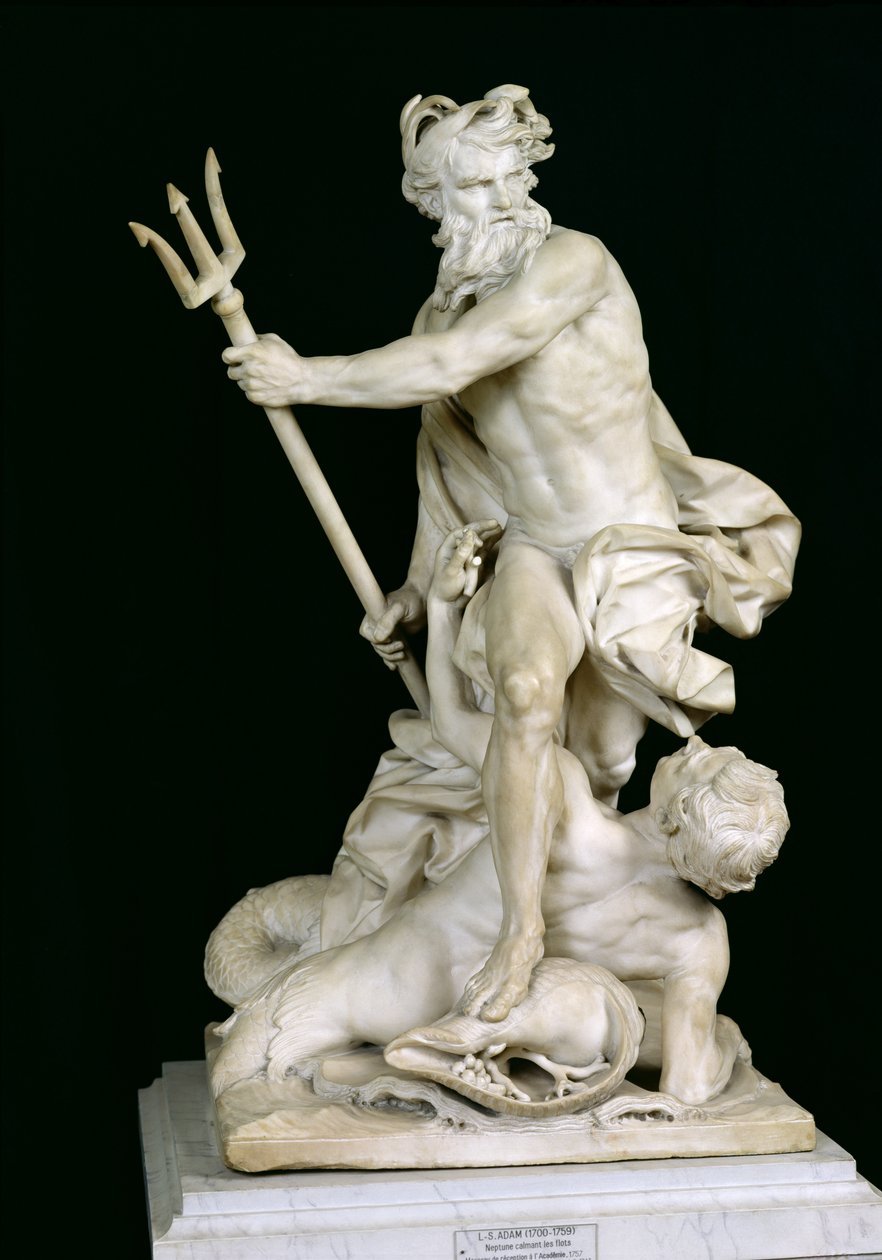 Neptunus kalmeert de golven, 1757 door Lambert Sigisbert Adam
