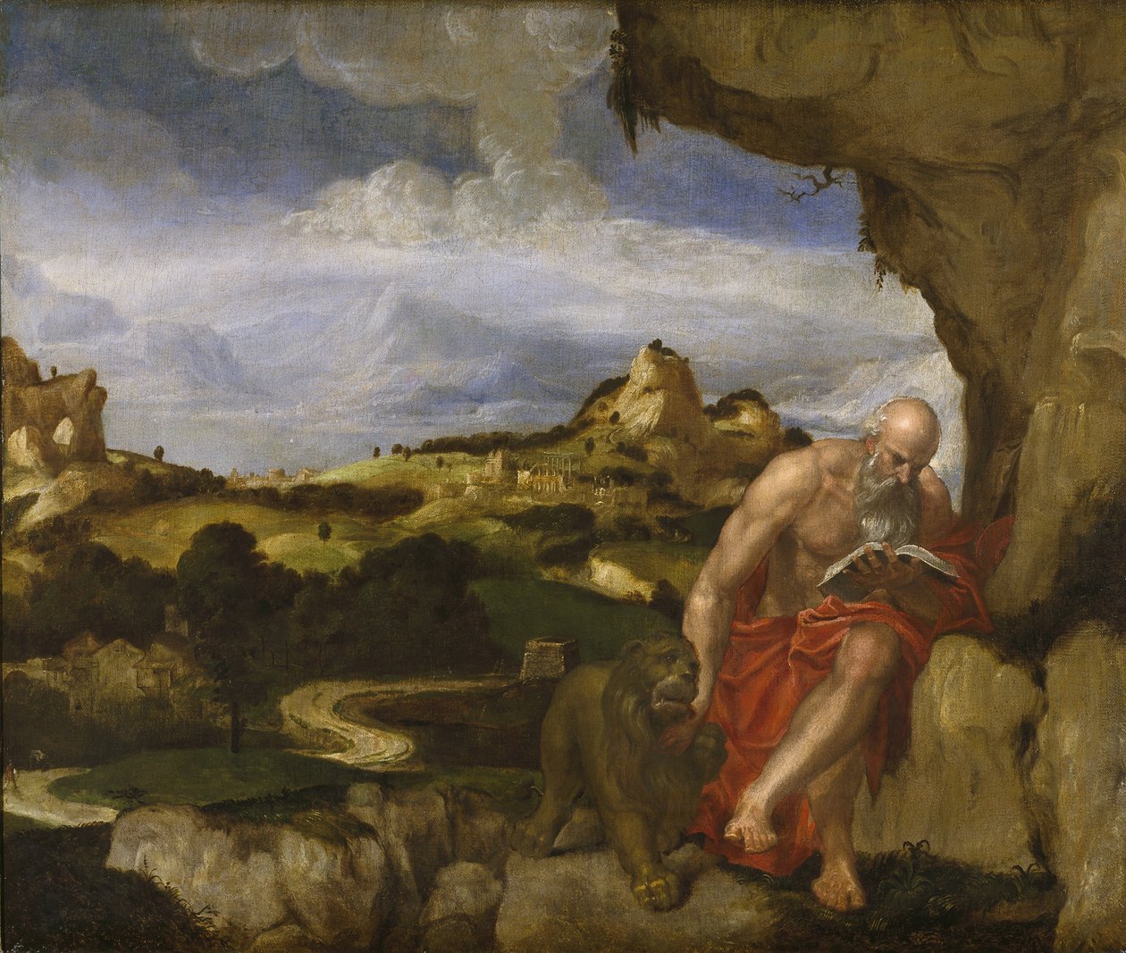 St. Hiëronymus in de wildernis, 16e eeuw door Lambert Sustris