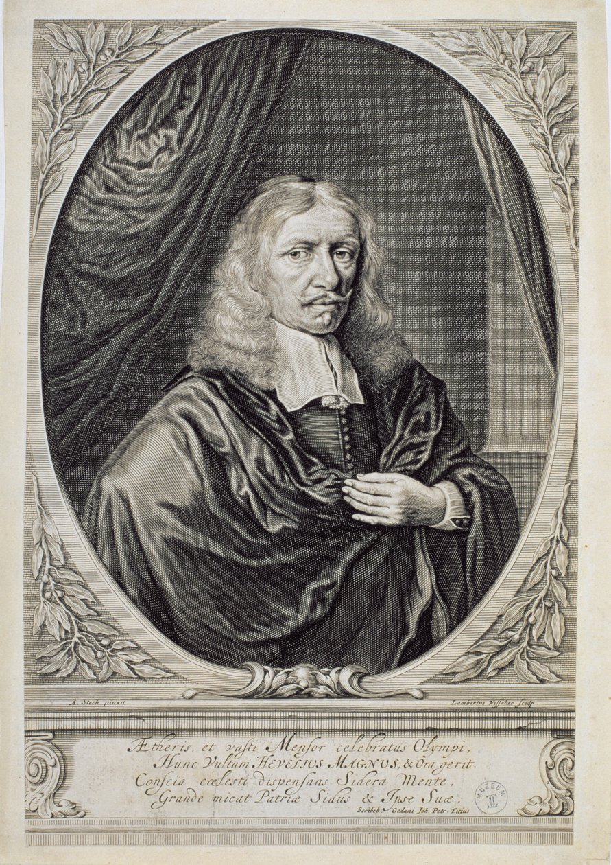 Johannes Hevelius (1611-87) door Lambert de Visscher