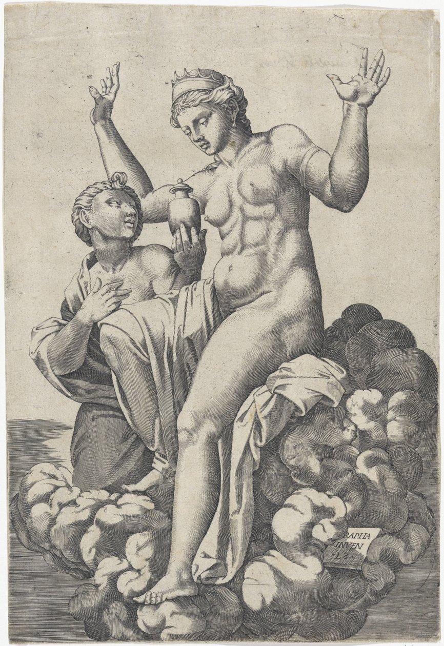 Psyche geeft Venus het kruikje door Lambertus Suavius