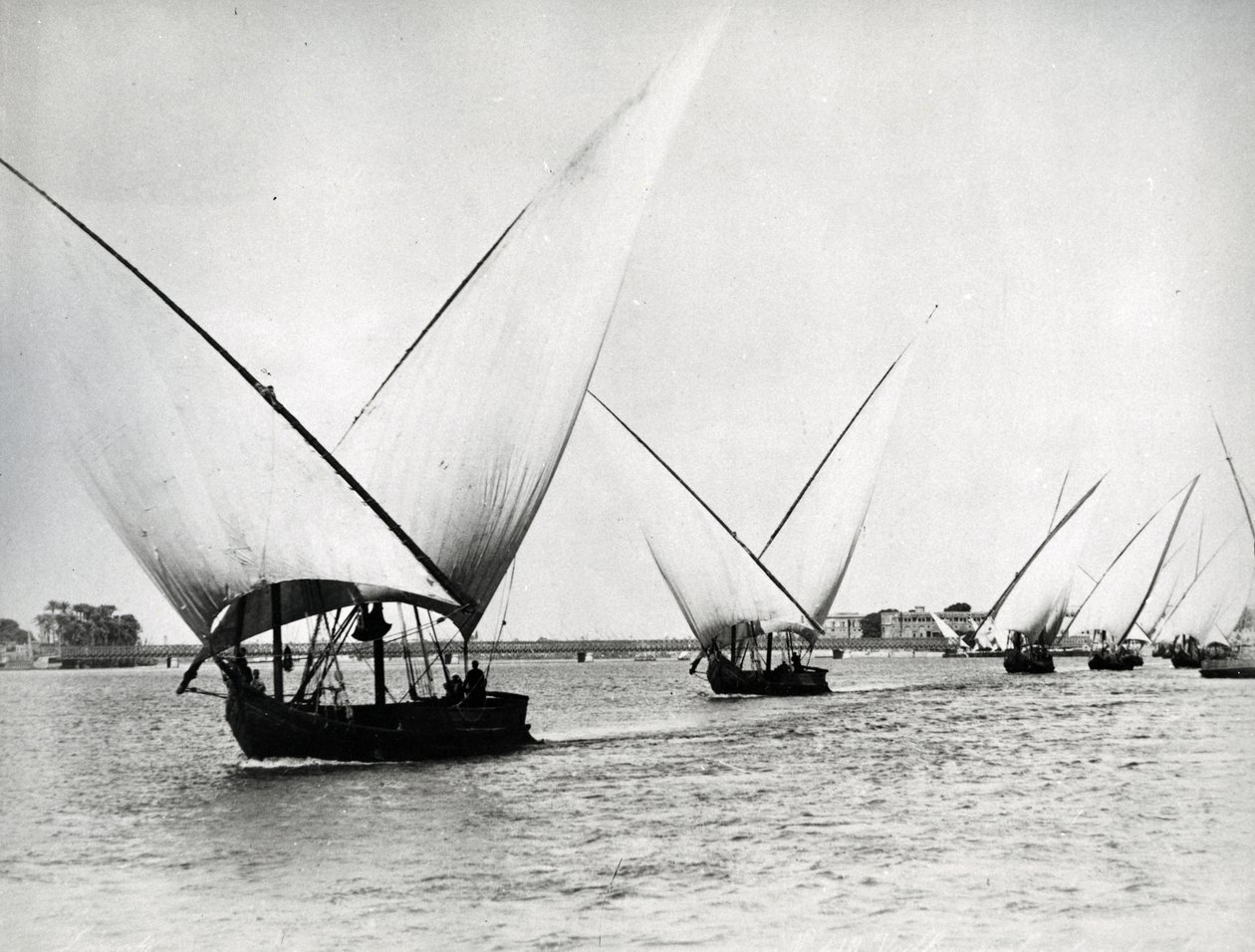 Zeilen op de Nijl, c.1880 door Langaki