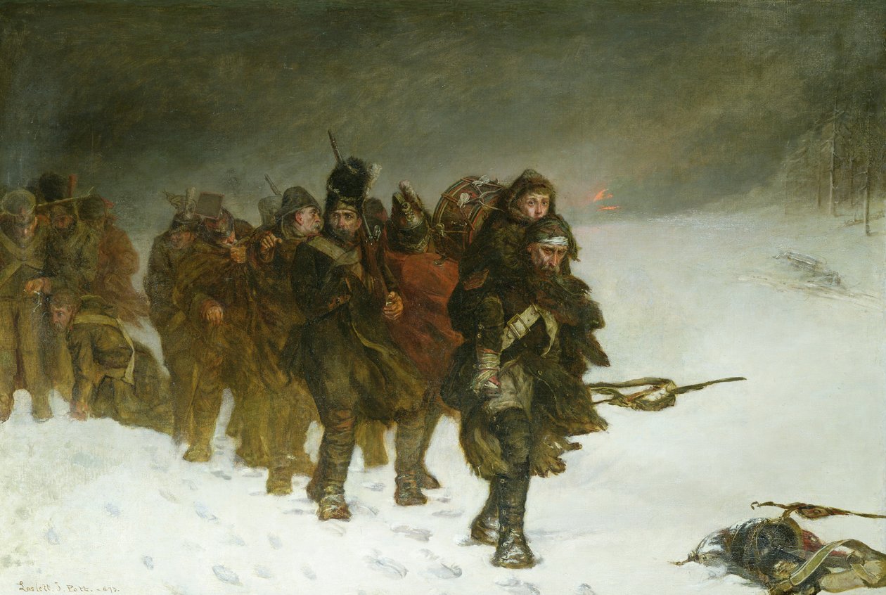 Op de Mars vanuit Moskou, 1873 door Laslett John Pott