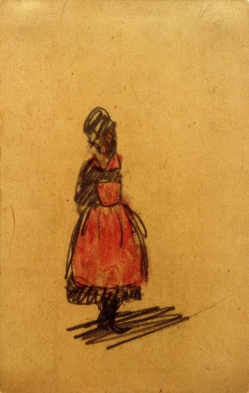 Zonder titel (staande met rode schort) door Laszlo Moholy Nagy