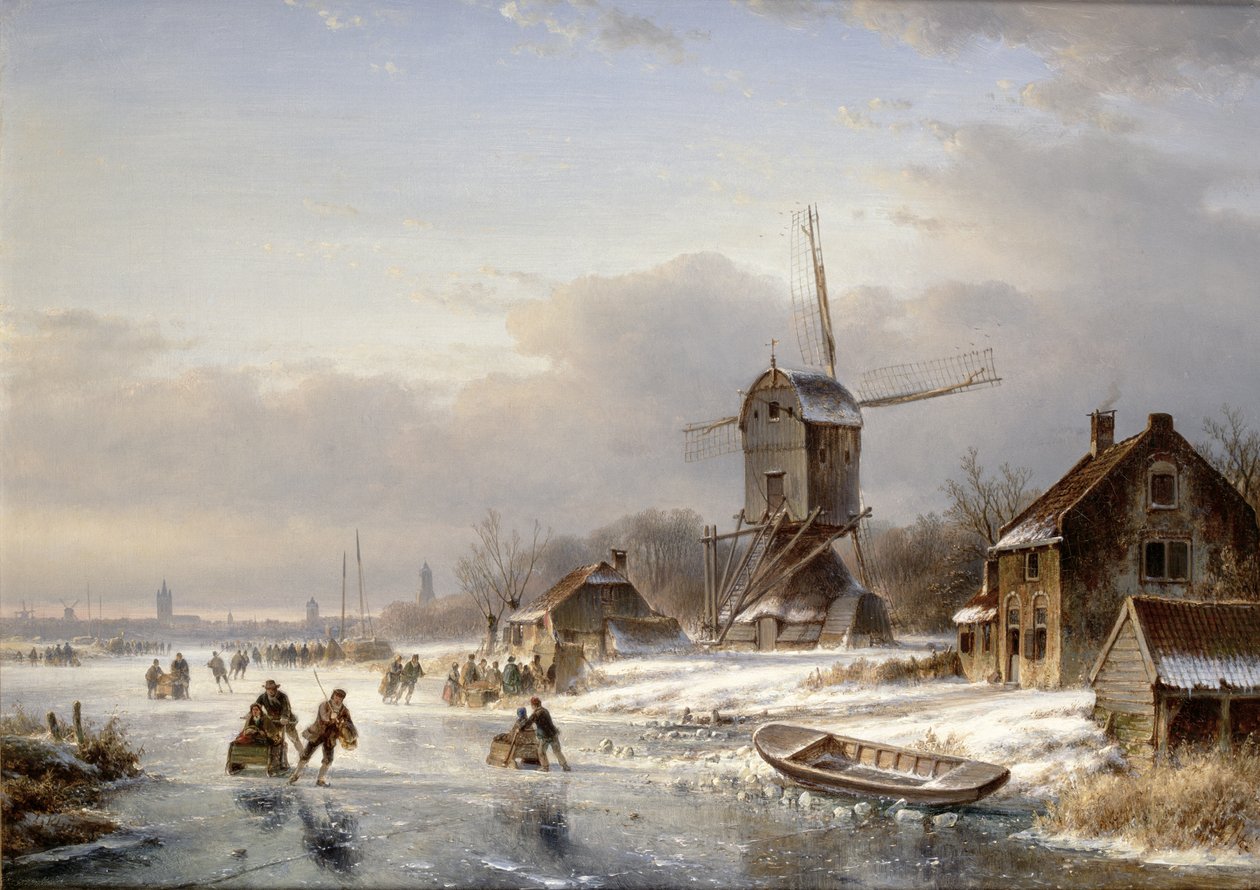 Een winterlandschap door Laurens Johannes Kleijn