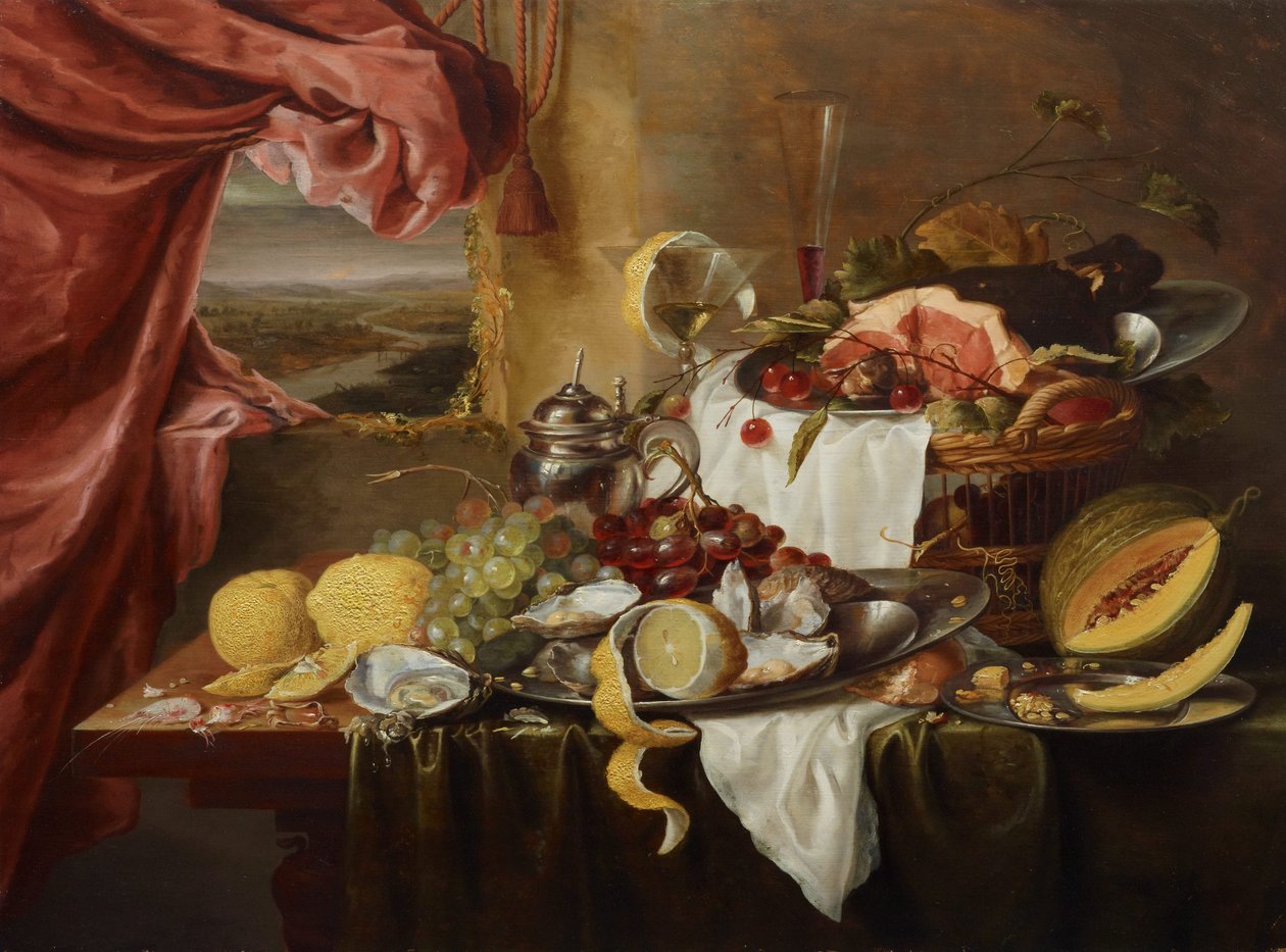 Stilleven met denkbeeldig uitzicht door Laurens Craen