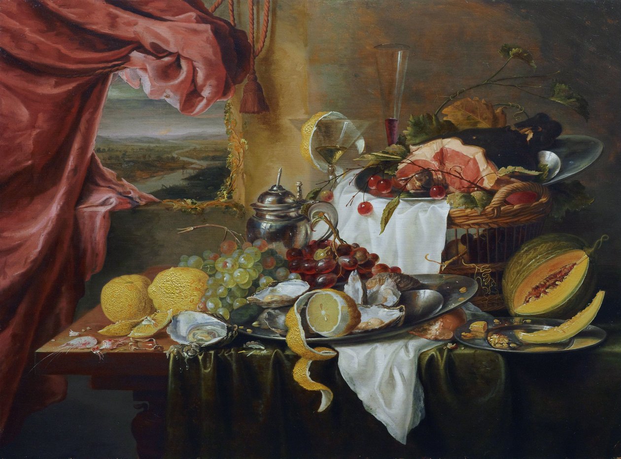 Stilleven met denkbeeldig uitzicht door Laurens Craen