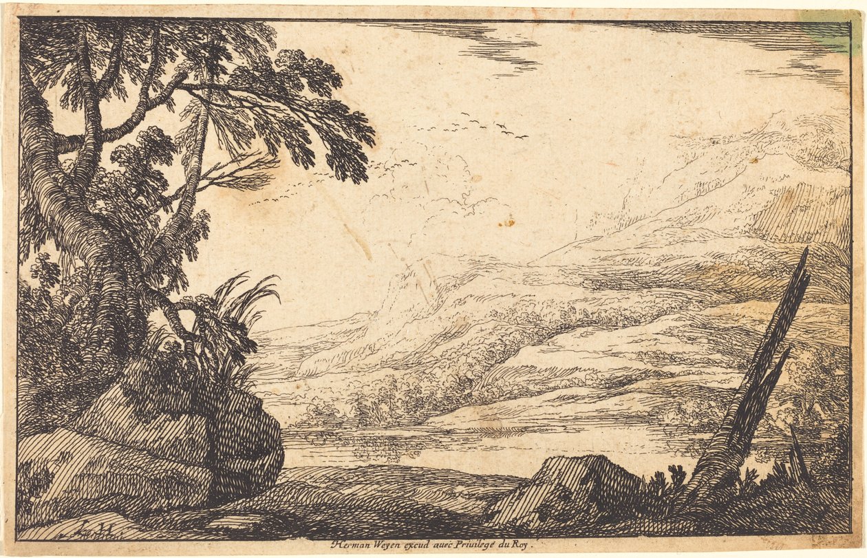 Bergachtig landschap door Laurent de la Hyre