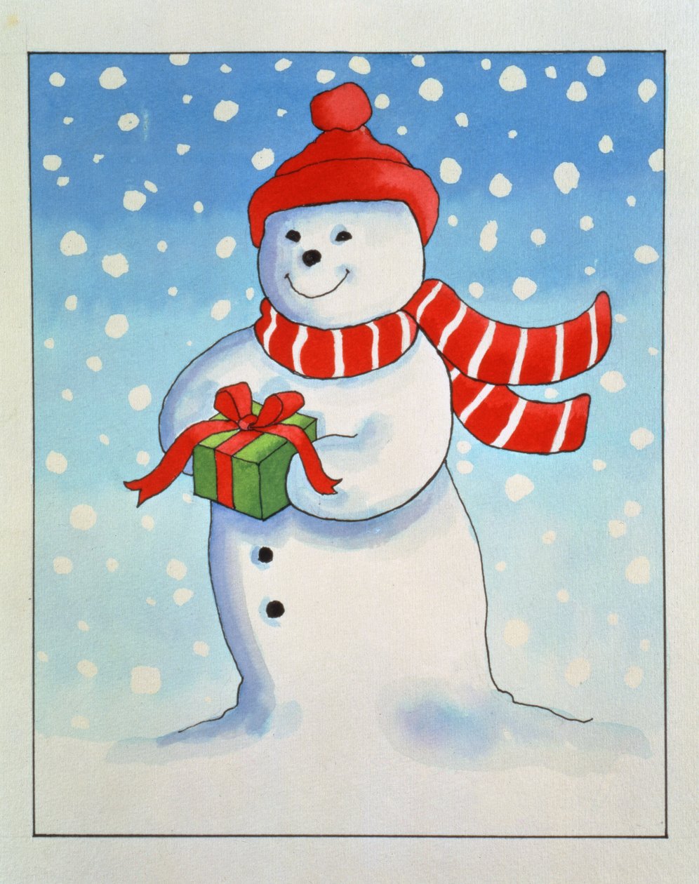 Kerstcadeau van de sneeuwman door Lavinia Hamer