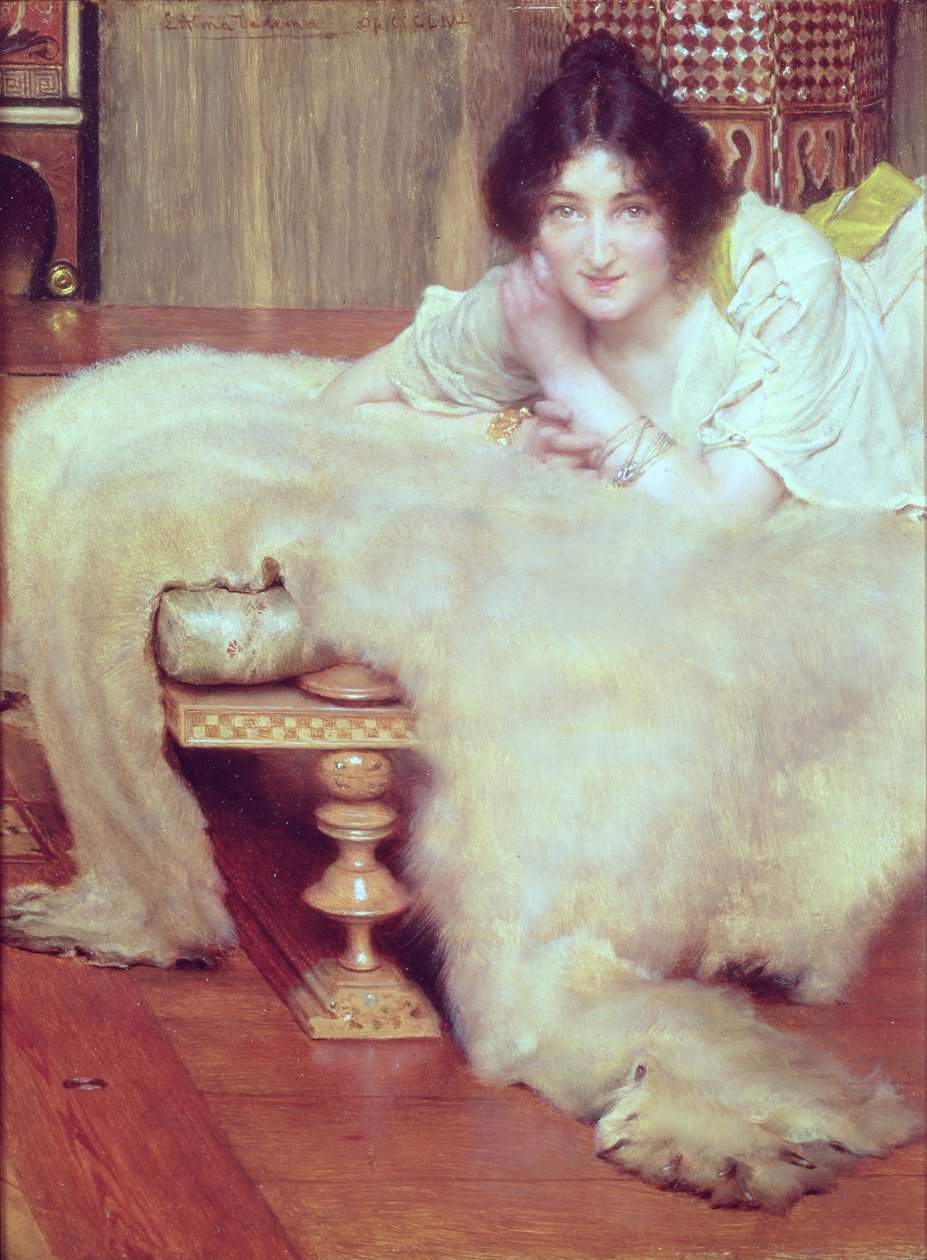 Een Luisteraar: Het Berenkleed, 1899 door Lawrence Alma Tadema