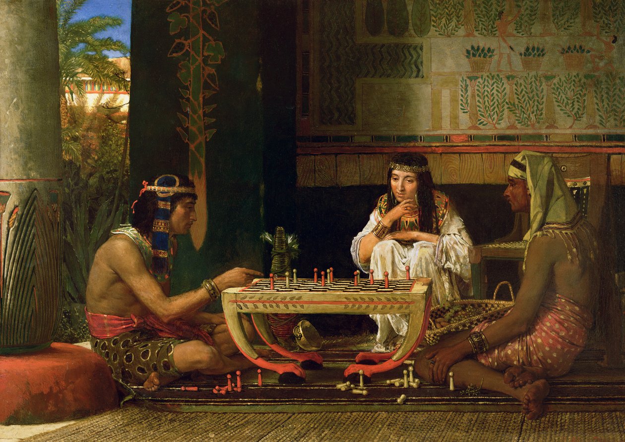 Egyptische schaakspelers, 1865 door Lawrence Alma Tadema