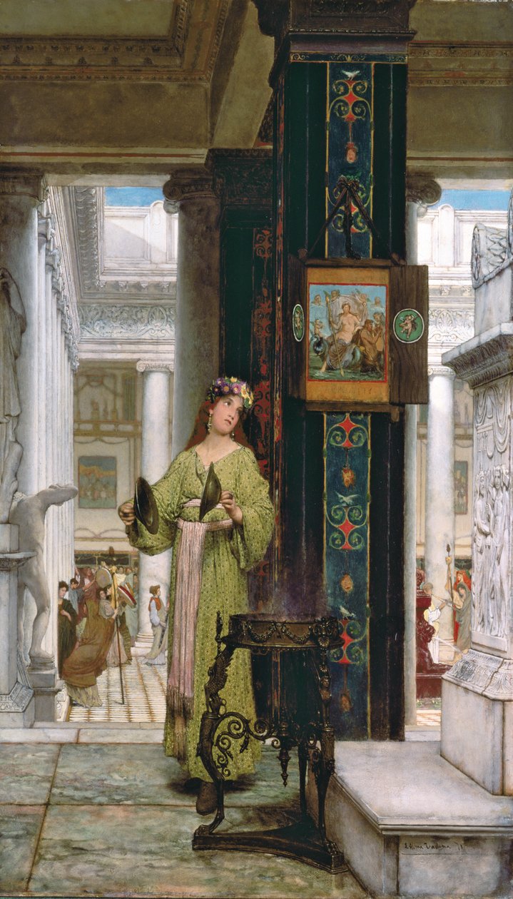 In de Tempel, 1871 door Lawrence Alma Tadema