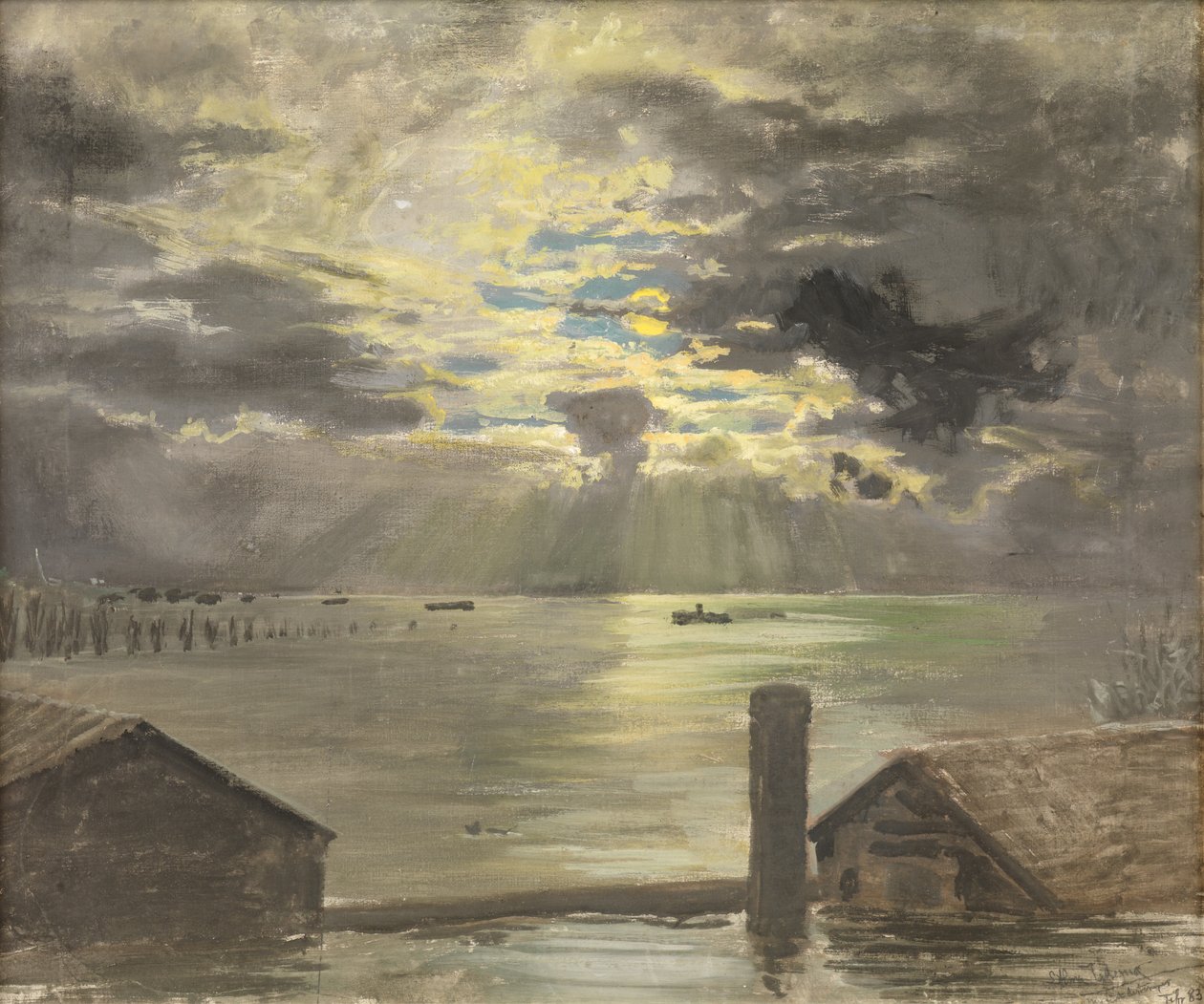 Overstroming van de Rijn door Lawrence Alma Tadema