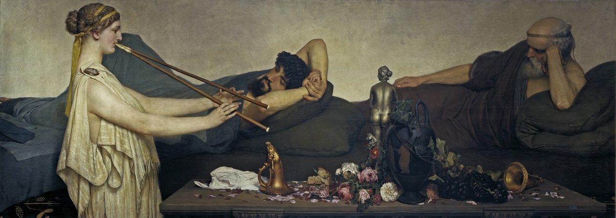 Pompeiaanse Scène of De Siësta door Lawrence Alma Tadema